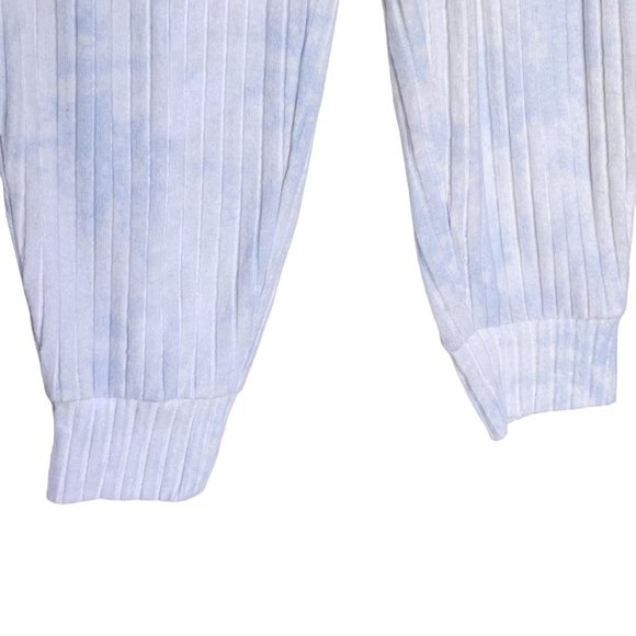 NWT Style & Co Super Soft Ribbed Fuzzy Joggers Light Blue Tie Dye Size XL - Picture 9 of 12